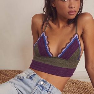 Free People Intimately another weekend longline crochet bralette top